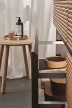 ROOF - Single wall-mounted linden vanity unit with integrated washbasin by Gaia Mobili - view 3